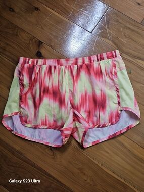 Old Navy Pink Red and Lime Tie-Dye Athletic Shorts